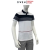 Áo thun polo Nam Tay Ngắn Có Cổ Owen APV253610 màu trắng phối xanh dáng suông tà bằng xẻ tà chất liệu cotton