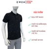Áo thun polo Nam Tay Ngắn Có Cổ Owen APV253618 màu đen in họa tiết dáng suông tà bằng xẻ tà chất liệu cotton