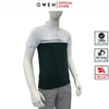Áo thun polo Nam Tay Ngắn Có Cổ Owen APV253620 màu đen phối trắng dáng suông tà bằng xẻ tà chất liệu cotton