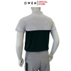 Áo thun polo Nam Tay Ngắn Có Cổ Owen APV253620 màu đen phối trắng dáng suông tà bằng xẻ tà chất liệu cotton