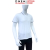 Áo thun polo Nam Tay Ngắn Có Cổ Owen APV253658 màu trắng viền xanh dáng body fit tà bằng Chất liệu Cafe