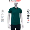 Áo Thun polo Nam Tay Ngắn Có Cổ Owen APV262000 màu xanh lá dáng suông body fit xẻ tà Chất liệu cotton poly