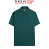 Áo Thun polo Nam Tay Ngắn Có Cổ Owen APV262000 màu xanh lá dáng suông body fit xẻ tà Chất liệu cotton poly