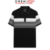 Áo Thun polo Nam Tay Ngắn Có Cổ Owen APV262018 màu đen dáng suông body fit xẻ tà chất liệu cotton