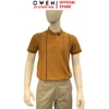 Áo thun polo Nam Tay Ngắn Có Cổ Owen APV262026 màu nâu dáng body fit tà bằng xẻ tà chất liệu cotton polyester spandex