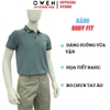 Áo thun polo Nam Tay Ngắn Có Cổ Owen APV262046 màu xanh dáng body fit tà bằng xẻ tà chất liệu nylon spandex