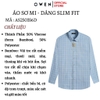Áo sơ mi nam tay dài Owen AS250356D màu xanhcaro vừa dáng ôm slim fit là lượn không túi chất liệu bamboo poly