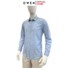 Áo sơ mi nam tay dài Owen AS250356D màu xanhcaro vừa dáng ôm slim fit là lượn không túi chất liệu bamboo poly