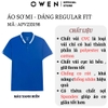 Áo Thun polo Nam Tay Ngắn Có Cổ Owen APV233198 màu xanh phối trắng dáng Body fit chất liệu CVC Spandex