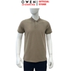 Áo thun polo Nam Tay Ngắn Có Cổ Owen APV252544 màu nâu dáng suông body fit tà bằng xẻ tà chất liệu poly recycle (renu)