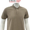 Áo thun polo Nam Tay Ngắn Có Cổ Owen APV252544 màu nâu dáng suông body fit tà bằng xẻ tà chất liệu poly recycle (renu)