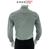 Áo sơ mi nam tay dài Owen AS250015D màu xanh bạc hà dáng ôm slim fit tà lượn không túi chất liệu Milk