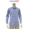 Áo sơ mi nam tay dài Owen AR250360DT màu xanh kẻ dọc dáng suông regular fit tà lượn có túi chất liệu bamboo poly