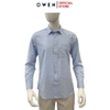 Áo sơ mi nam tay dài Owen AR255017DT màu xanh kẻ caro dáng suông regular fit tà lượn có túi chất liệu bamboo poly
