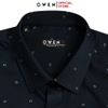 Áo sơ mi nam tay dài Owen AR255018DT màu xanh tím than dáng suông regular fit tà lượn có túi chất liệu bamboo poly