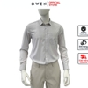 Áo sơ mi nam tay dài Owen AR255026DT màu xám nhạt kẻ sọc dáng suông regular fit tà lượn có túi chất liệu bamboo spandex