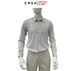 Áo sơ mi nam tay dài Owen AR255026DT màu xám nhạt kẻ sọc dáng suông regular fit tà lượn có túi chất liệu bamboo spandex