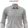 Áo sơ mi nam tay dài Owen AR255026DT màu xám nhạt kẻ sọc dáng suông regular fit tà lượn có túi chất liệu bamboo spandex