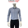 Áo sơ mi nam tay dài Owen AR256046DT màu xanh đậm kẻ caro dáng suông regular fit tà lượn có túi chất liệu Nylon Spandex