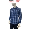 Áo Sơ Mi Nam Tay Dài Owen AR260648DT Xanh Đậm Regular Fit Có Túi chất liệu Bamboo polyester