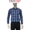 Áo Sơ Mi Nam Tay Dài Owen AR260648DT Xanh Đậm Regular Fit Có Túi chất liệu Bamboo polyester