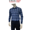 Áo Sơ Mi Nam Tay Dài Owen AR260648DT Xanh Đậm Regular Fit Có Túi chất liệu Bamboo polyester