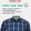 Áo Sơ Mi Nam Tay Dài Owen AR260648DT Xanh Đậm Regular Fit Có Túi chất liệu Bamboo polyester