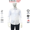 Áo sơ mi nam tay dài Owen AS260040D màu trắng họa tiết dáng ôm slim fit tà lượn không túi chất liệu Bamboo polyester