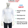 Áo sơ mi nam tay dài Owen AS260040D màu trắng họa tiết dáng ôm slim fit tà lượn không túi chất liệu Bamboo polyester