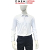 Áo sơ mi nam tay dài Owen AS260040D màu trắng họa tiết dáng ôm slim fit tà lượn không túi chất liệu Bamboo polyester
