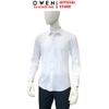 Áo sơ mi nam tay dài Owen AS260040D màu trắng họa tiết dáng ôm slim fit tà lượn không túi chất liệu Bamboo polyester