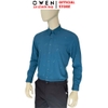 Áo Sơ mi nam tay dài Owen AR250343DT màu xanh đậm dáng suông regular fit tà lượn có túi chất liệu bamboo spandex