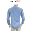 Áo sơ mi nam tay dài Owen AS250344D màu xanh jacquard dáng ôm slim fit là lượn không túi chất liệu bamboo spandex