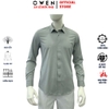 Áo sơ mi nam tay dài Owen AS255068D màu xám dáng ôm slim fit tà lượn không túi chất liệu polyester modal