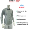 Áo sơ mi nam tay dài Owen AS255068D màu xám dáng ôm slim fit tà lượn không túi chất liệu polyester modal