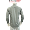 Áo sơ mi nam tay dài Owen AS255068D màu xám dáng ôm slim fit tà lượn không túi chất liệu polyester modal