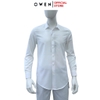 Áo sơ mi trắng nam tay dài Owen AS255210D màu trắng trơn dáng suông regular fit tà lượn có túi chất liệu nano
