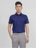 Áo Sơ Mi Nam Tay Ngắn Aristino ASS021S9 Màu Xanh Tím Than Solid Dáng Slim Fit Chất Liệu Sợi Sồi