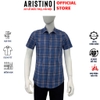 Áo Sơ Mi Nam Ngắn Tay Aristino ASS027AS2 màu xanh kẻ