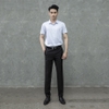Áo Sơ Mi Nam Ngắn Tay Aristino ASS161S1 Màu Trắng In Quả Ớt Vải Sợi Sồi Dáng Slim Fit Tà Lượn Không Túi