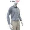 Áo sơ mi nam tay dài Owen AF255088DT màu xám họa tiết chấm bi dáng suông Plus size tà lượn có túi chất liệu bamboo spandex