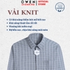Áo Sơ mi nam tay dài Owen AR250048DT màu xanh cổ vịt kẻ caro dáng suông regular fit tà lượn có túi chất liệu knit