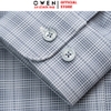 Áo Sơ mi nam tay dài Owen AR250048DT màu xanh cổ vịt kẻ caro dáng suông regular fit tà lượn có túi chất liệu knit