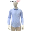 Áo sơ mi nam tay dài Owen AR250361DT màu xanh kẻ sọc dáng suông regular fit tà lượn có túi chất liệu bamboo poly