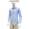 Áo sơ mi nam tay dài Owen AR250361DT màu xanh kẻ sọc dáng suông regular fit tà lượn có túi chất liệu bamboo poly