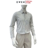 Áo sơ mi nam tay dài Owen AR250363DT màu xám nhạt kẻ caro dáng suông regular fit tà lượn có túi chất liệu bamboo spandex