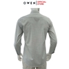 Áo sơ mi nam tay dài Owen AR250363DT màu xám nhạt kẻ caro dáng suông regular fit tà lượn có túi chất liệu bamboo spandex