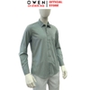 Áo sơ mi nam tay dài Owen AR255023DT màu xanh bạc hà dáng suông regular fit tà lượn có túi chất liệu bamboo