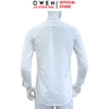 Áo sơ mi trắng nam tay dài Owen AR255035DT màu trắng dệt caro chìm dáng suông regualr fit tà lượn có túi chất liệu Nano