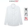 Áo sơ mi nam tay dài Owen AR255038DT màu trắng họa tiết chấm bi dáng suông regular fit tà lượn có túi chất liệu nano